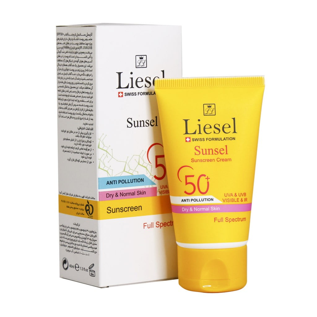 کرم ضد آفتاب بی رنگ SPF 50 سانسل لایسل مناسب پوست خشک و نرمال