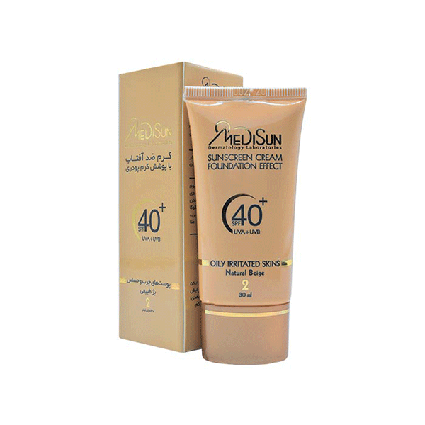 کرم ضد آفتاب کرم پودری SPF 40 مدیسان مناسب پوست چرب