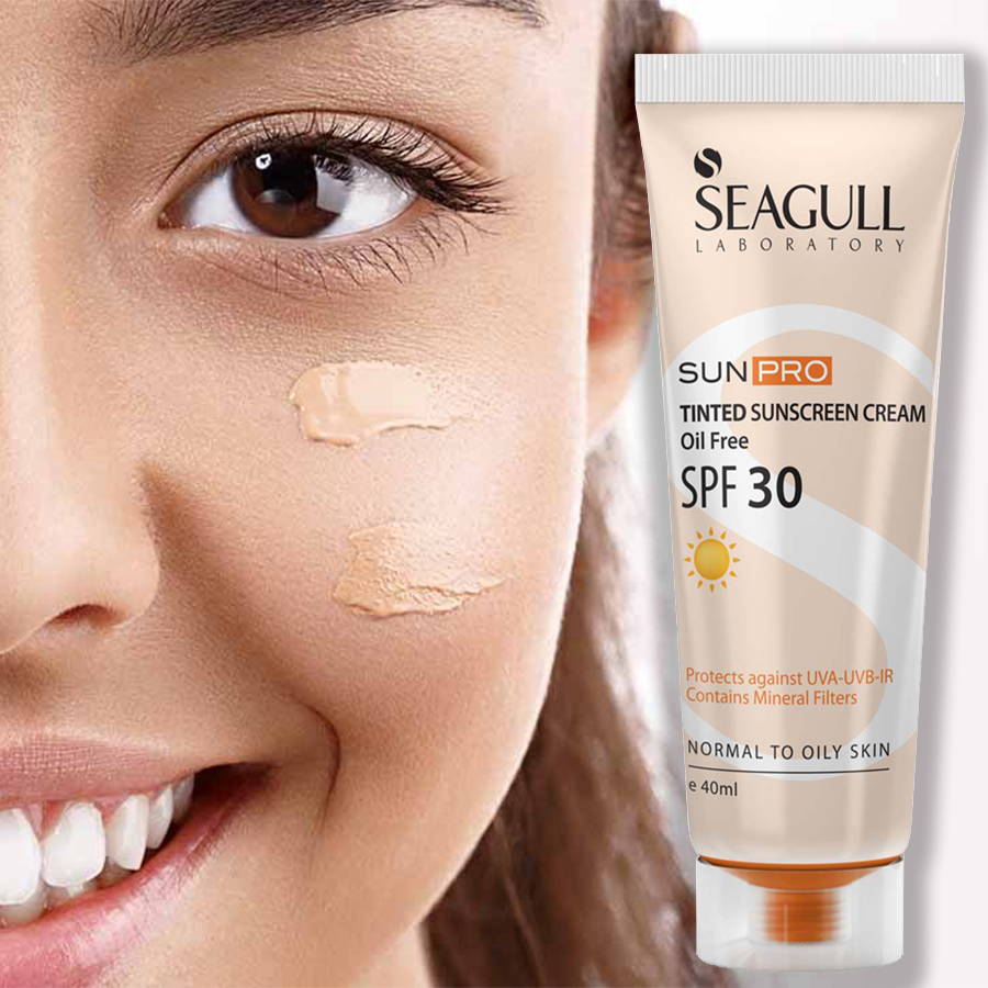 کرم ضد آفتاب رنگی SPF30 فاقد چربی سی گل 