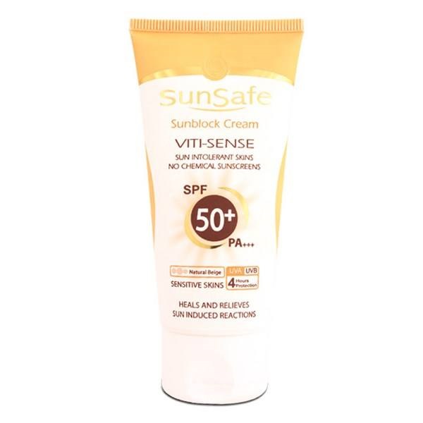 کرم ضد آفتاب رنگی SPF50 سان سیف مدل Viti-Sense