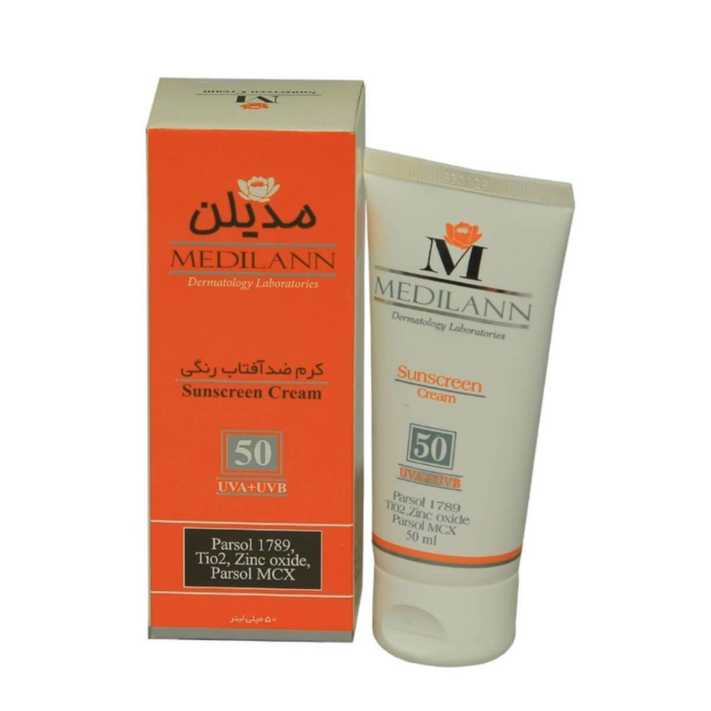 کرم ضد آفتاب رنگی SPF50 مدیلن