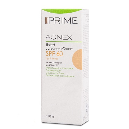 کرم ضد آفتاب رنگی SPF60 پریم مدل Acnex Tinted 