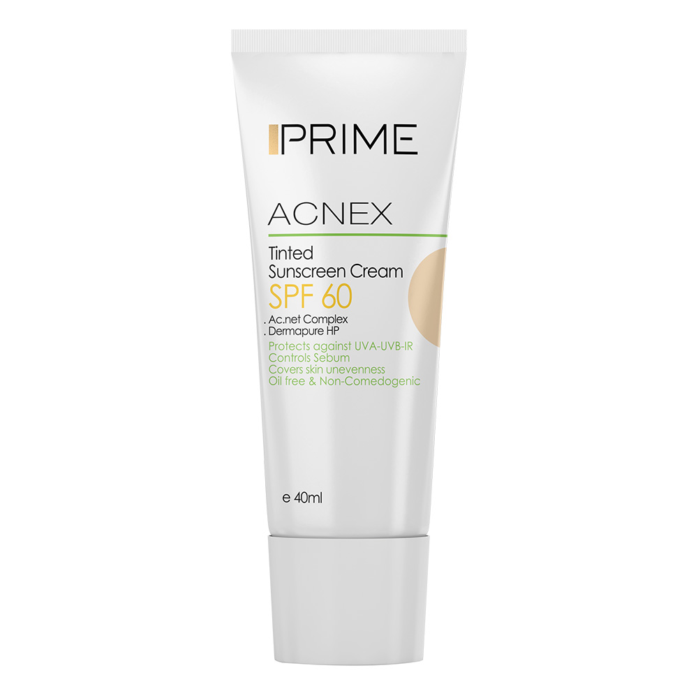 کرم ضد آفتاب رنگی SPF60 پریم مدل Acnex Tinted