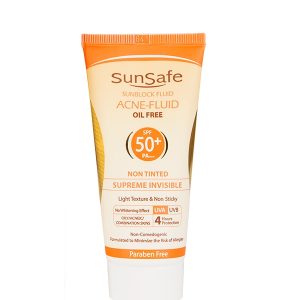 فلوئید ضد آفتاب بی رنگ SPF 50 سان سیف سری Acne Fluid