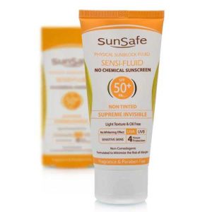 فلوئید ضد آفتاب مینرال +SPF 50 سان سیف مدل سنسی فلوئید