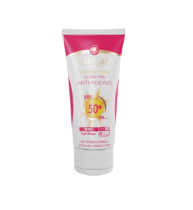 کرم ضد آفتاب و ضد چروک رنگی SPF 50 سان سیف