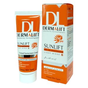 کرم ضد آفتاب رنگی سان لیفت فاقد چربی +SPF 50 درمالیفت