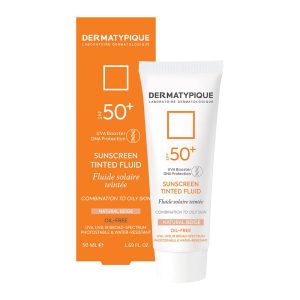 فلوئید ضد آفتاب رنگی درماتیپیک +SPF50 مناسب پوست چرب